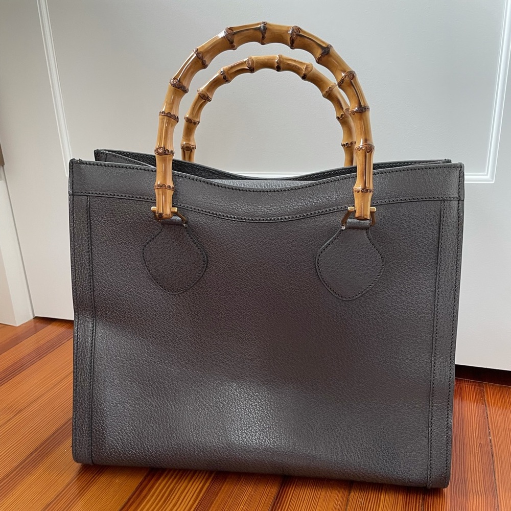 Gucci ‘Diana’ Bamboo Handle Tote in Steel Grey
